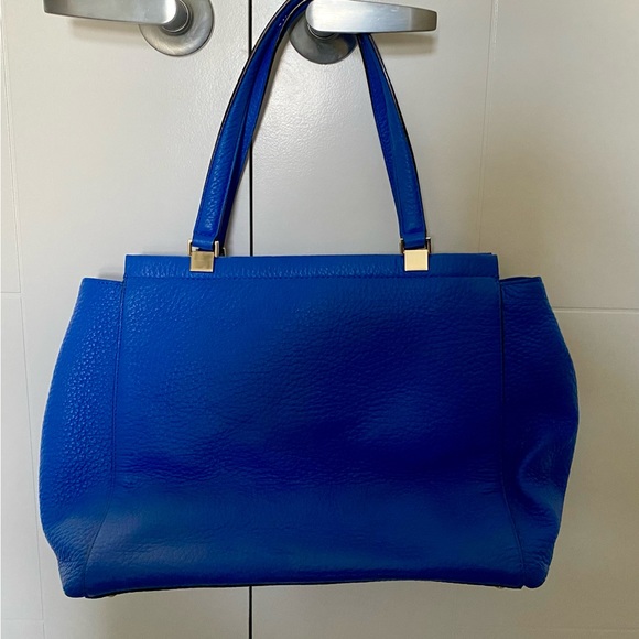kate spade Thatcher Everett Way Royal Blue Pebble Leather Tote Bag-WKRU 3705-GUC - Picture 6 of 9